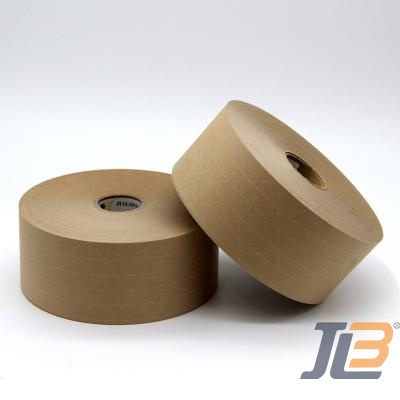 Cinta de papel kraft húmedo de fibra de vidrio de alta resistencia para un sellado seguro de cajas