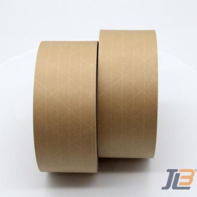Cinta de papel kraft engomada reforzada con fibra de vidrio de alta resistencia para sellado de cajas