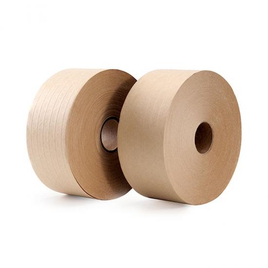 Cinta de papel kraft activada por agua reforzada con fibra de vidrio para sellado de cajas de alta resistencia