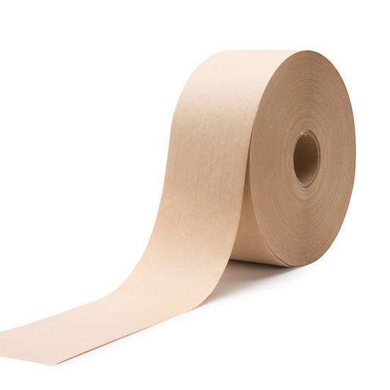Cinta de papel kraft activada por agua reforzada con fibra de vidrio para sellado de cajas de alta resistencia